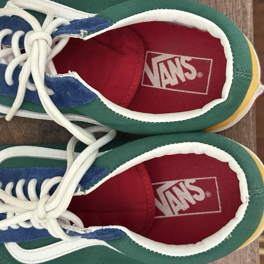 Vans Old Skool Yacht Club Shoes Blue Green‎ Yellow Retro Suede Skater Men 10